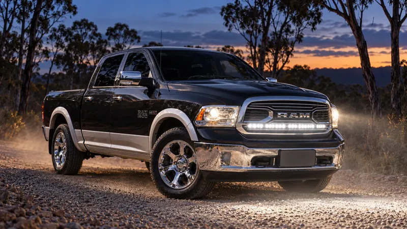 Ram 1500 DS Laramie 2018 - 2021 in Grille Integration Light Bar Kit, fitted and lit