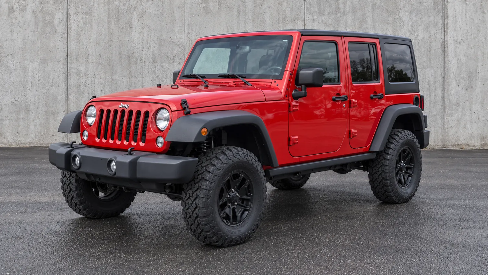 Jeep Wrangler JK with a suspension lift