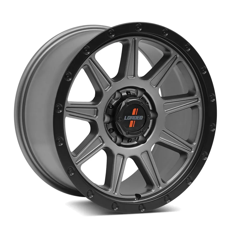Loaded Gunbarrel wheel, Grey / Black Lip