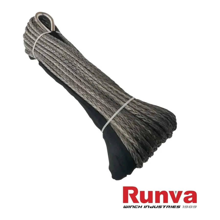 Runva Synthetic Winch Rope - 25M x 12MM (GREY)