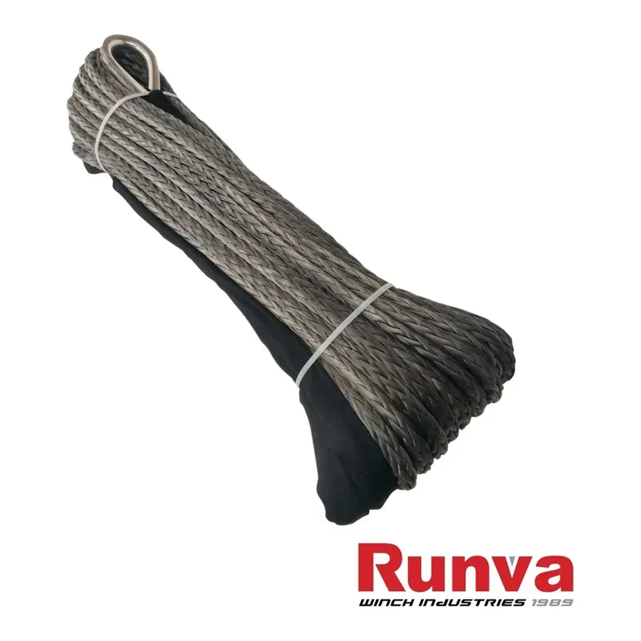Runva Synthetic Winch Rope - 25M x 14MM (GREY)