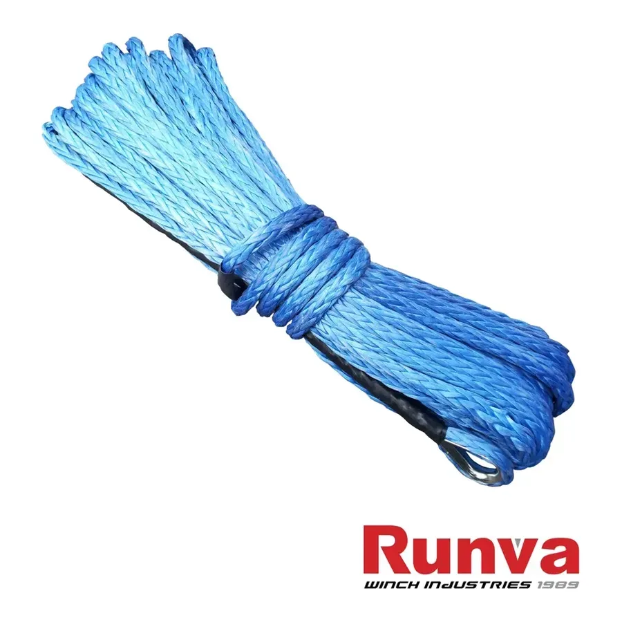 Runva Synthetic Winch Rope - 30M x 10MM (BLUE)